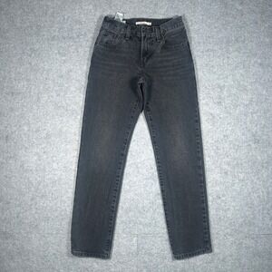 Levi's Denim Jeans Women 24 Black Middy Straight High Rise Casual Classic